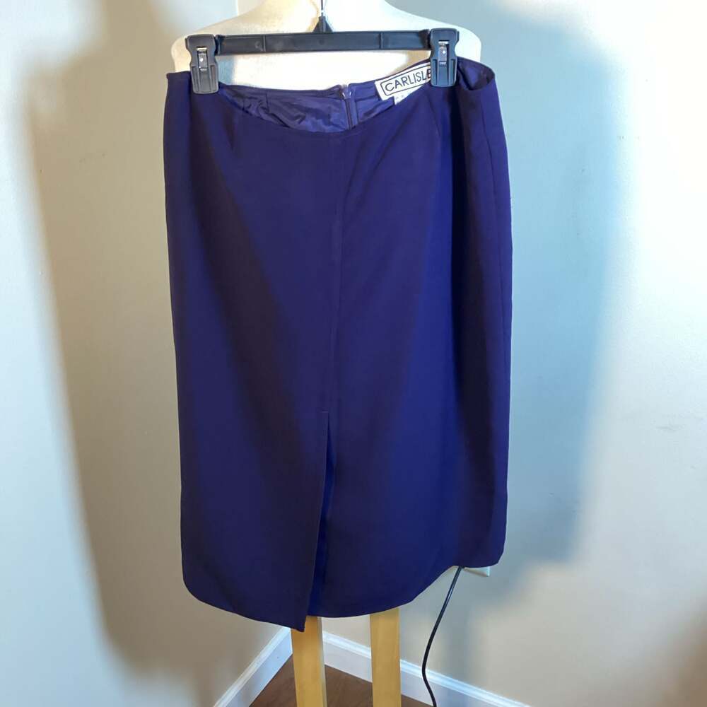 Carlisle Vintage Navy Blue Wool Blend Pencil Skirt Size 10 - Picture 4 of 4